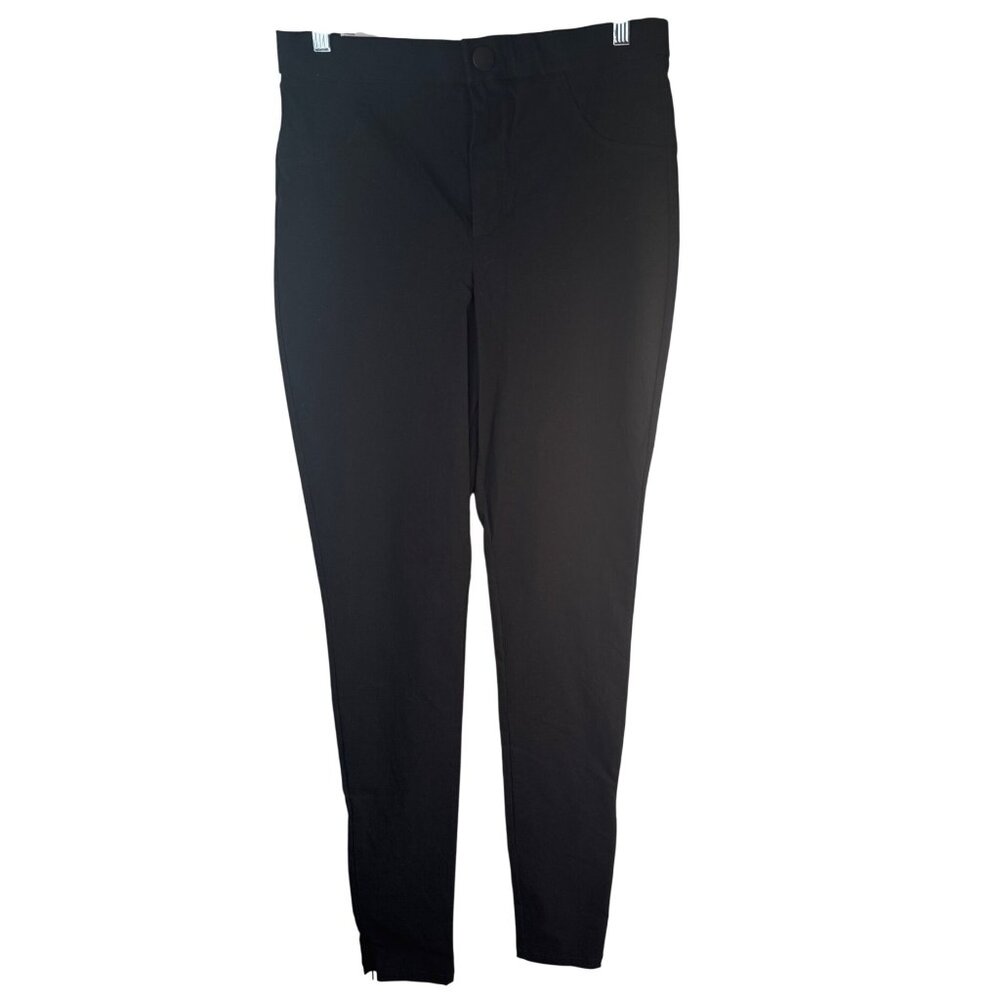ZARA Black XL High-Rise Leggings With Ankle Zippers Comfy New - Picture 2 of 13